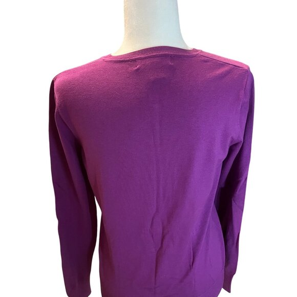 August Silk Purple Cardigan Sweater Size Large - Picture 3 of 5